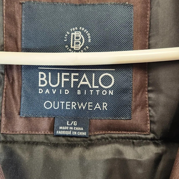 Buffalo David Bitton Mens Burgundy Bomber Jacket Size Large - Picture 7 of 11